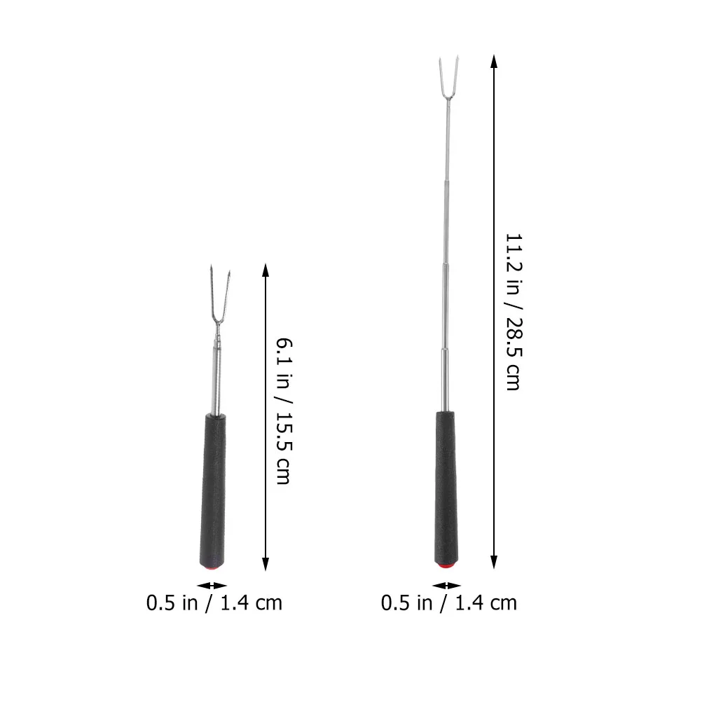 BBQ skewer set Telescopic Barbecue Fork Stainless Steel Forks Skewers 4 Pcs