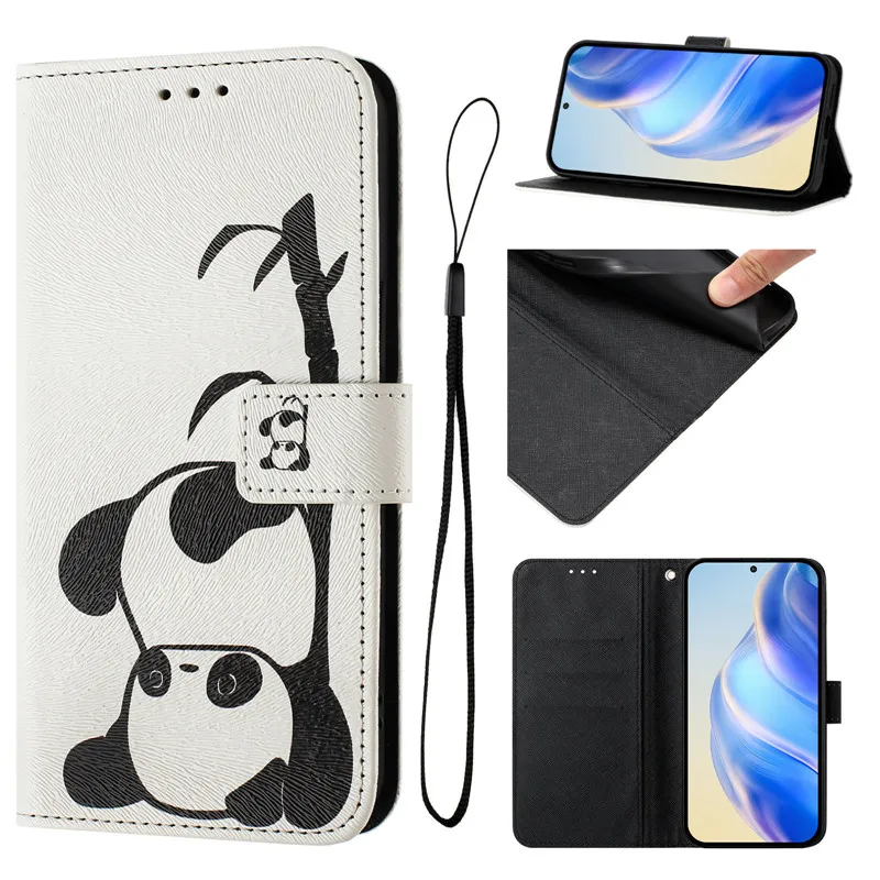 Vintage Floral Leather Wallet Case with Magnetic Flip Cover