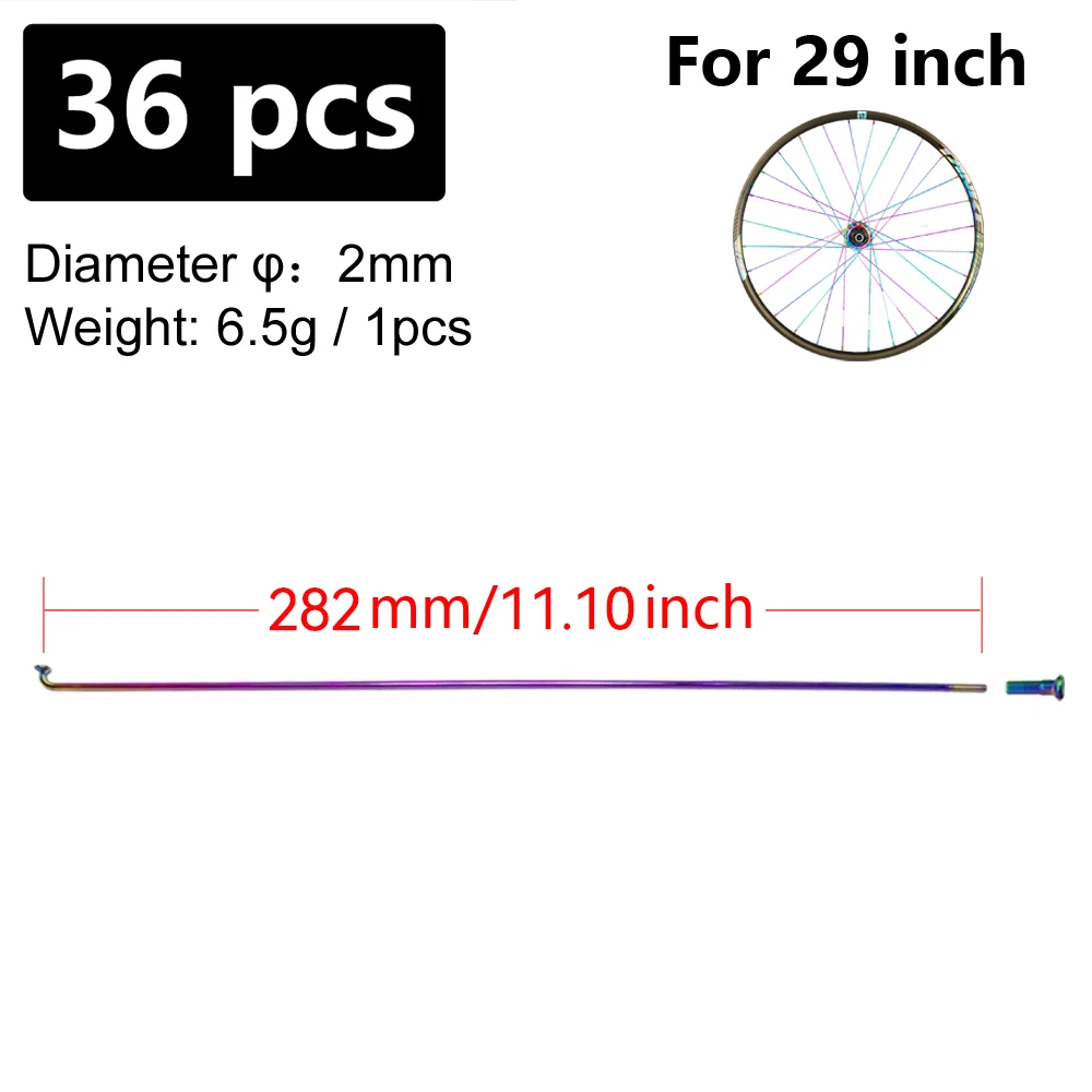 Motoforti Set Raggi Bici Universali 14G, Lunghezza 269mm, Acciaio Al Carbonio Nero, 36 Raggi + 36 Nipples - 4
