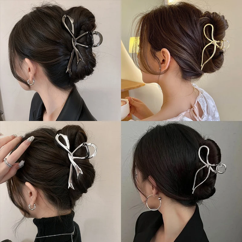 Red - Mirror Shell Work Women's Bow Hair Clip 23 main image 1