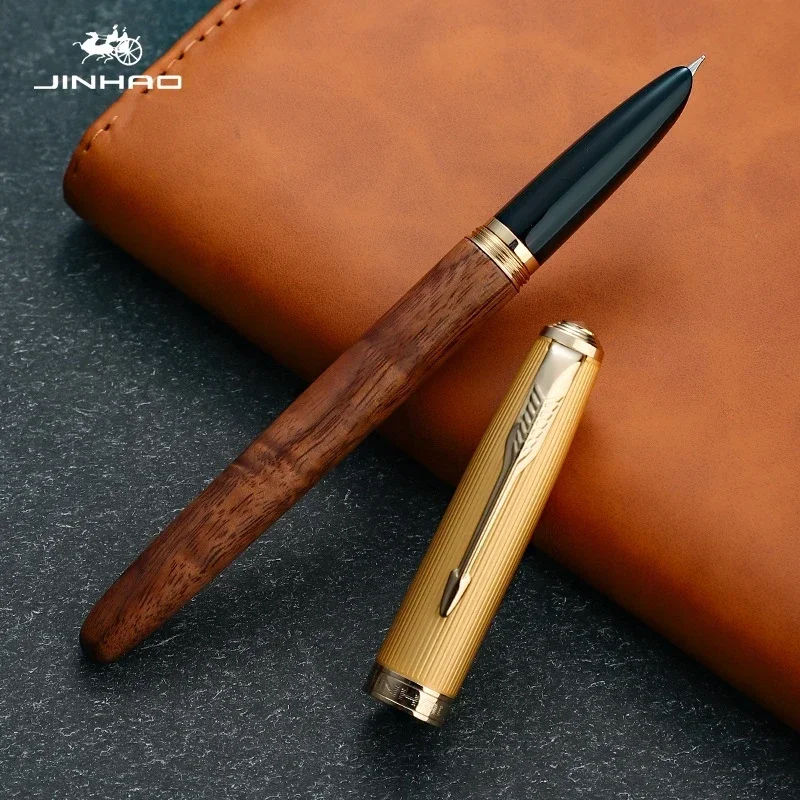 

Writing Pro Clip / Material Nib Pen 85 Fine Wood Jinhao Arrow Fountain Extra Copper Gold Office Retro School Signature