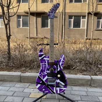 in stock 5150 Edward eddie Van Halen Frankenstein Quality Musical Instruments. bass wood cool purple color real reflector
