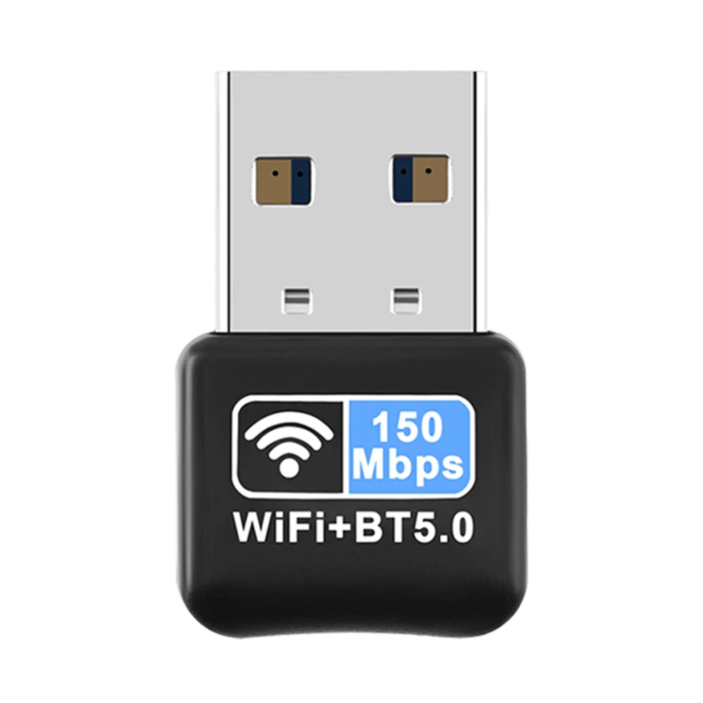 데스크탑용 미니 USB 이더넷 와이파이 동글, 블루투스 호환 5.0 IEEE 802.11N, 네트워크 카드 리시버 프리 드라이버, 150Mbps