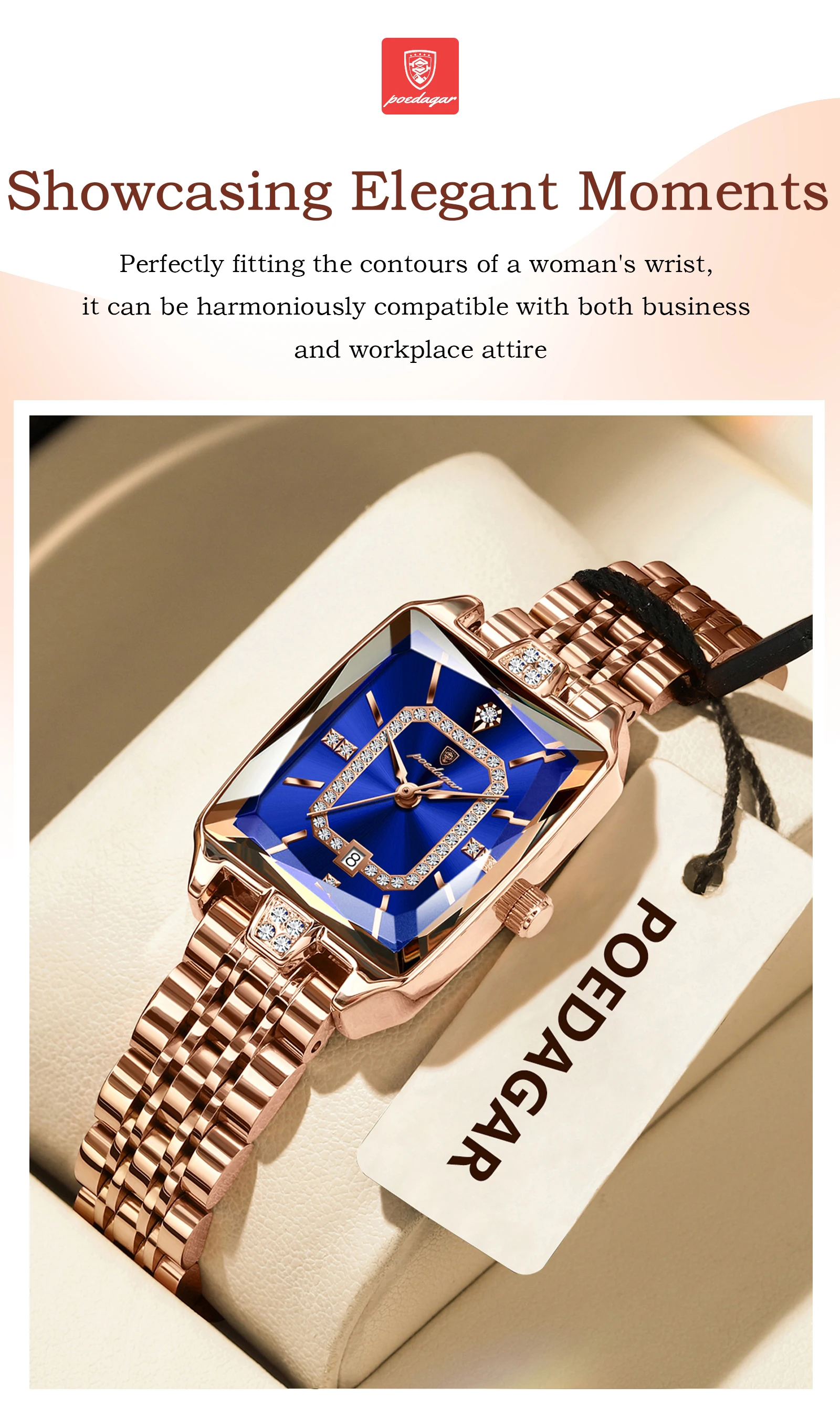 POEDAGAR Luxury Casual Ladies Watch Stainless Steel Waterproof Date Fashion Woman Wristwatch High Quality Quartz Women's Watches