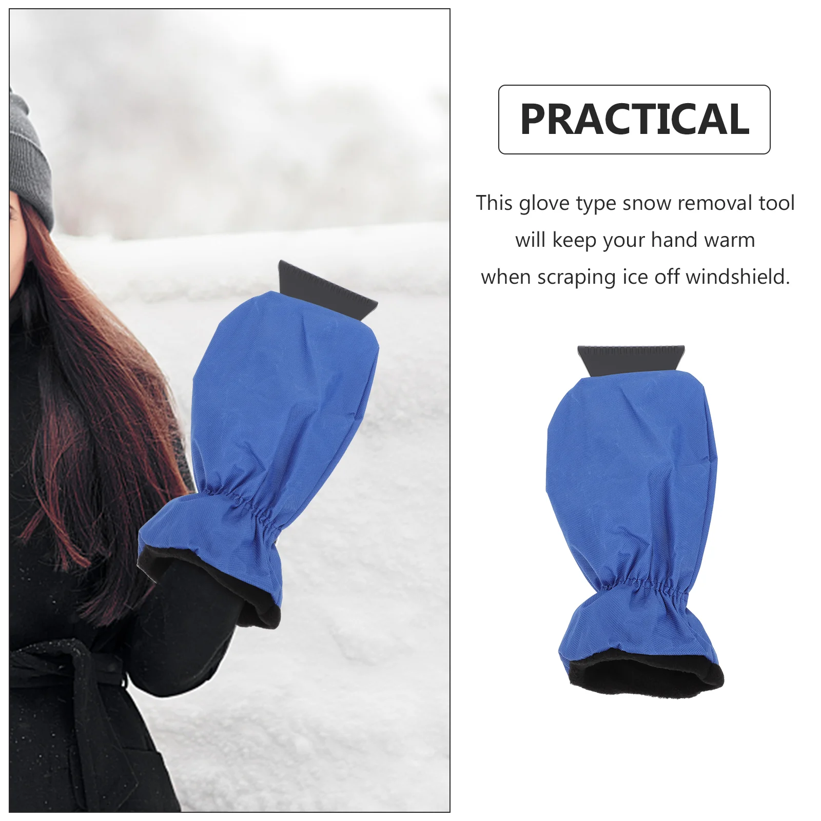 Portable Car Windshield Snow Removal Tool Ice Scraper Mitten Glove Type Snow Shovel for Vehicle Parts Accessories Glass