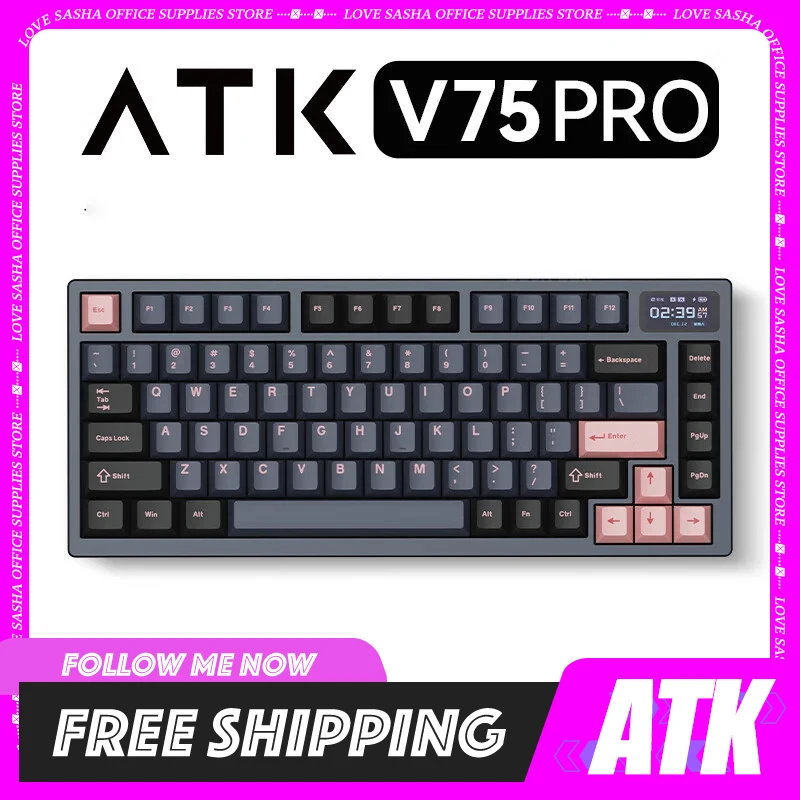 

Беспроводная клавиатура ATK VXE V75PRO, 2,4g, Bluetooth, 3 режима