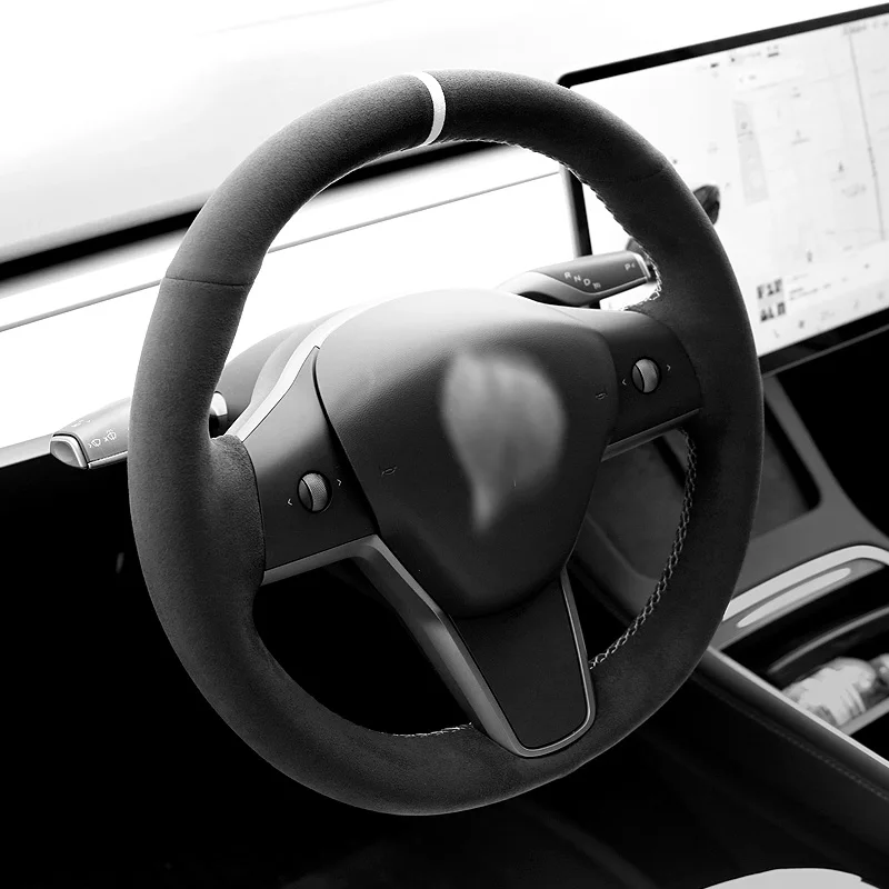

Для Tesla Model3 Model X /S Private на заказ замшевый кожаный чехол рулевого колеса ручной работы для сопротивления скольжению и комфорта