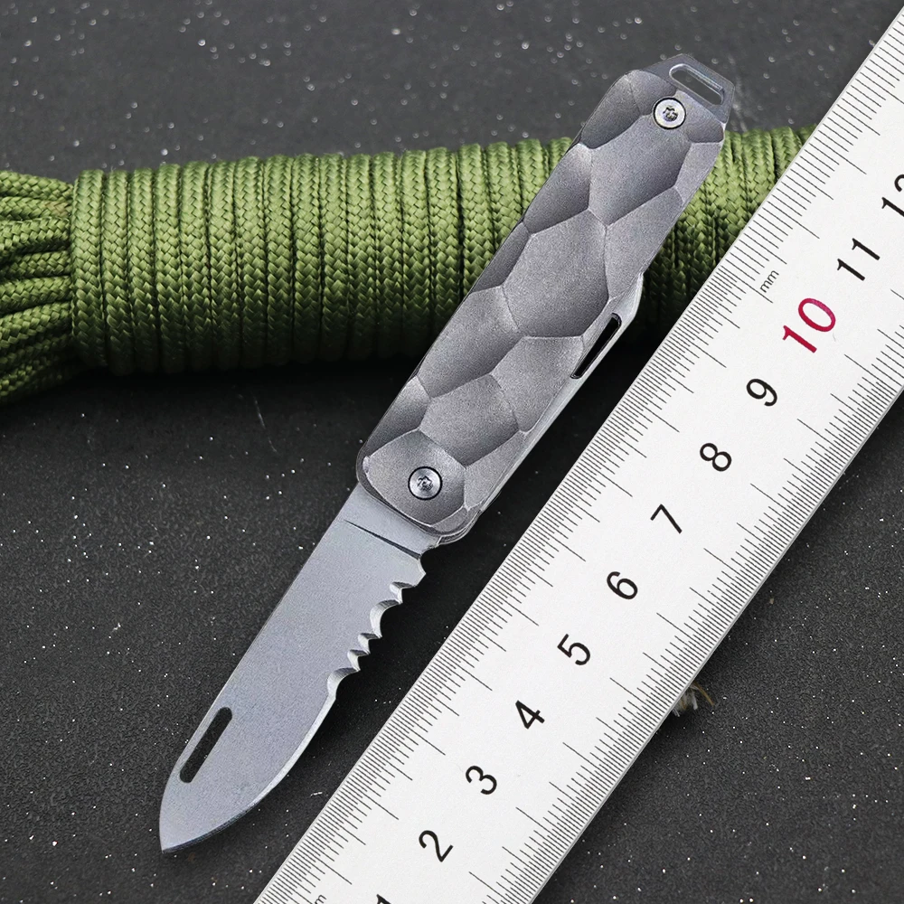 

New Titanium Alloy Multifunctional Folding Outdoor Camping Survival EDC Tool Portable Fruit Knife Bottle Opener