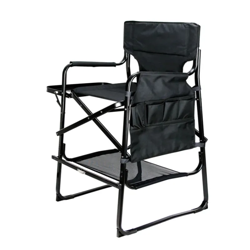 JR Makeup Store  Tall Directors Chair Heavy Duty Bar Height Folding Makeup  Chair Padded Seat with Side Table Foot Rest for Camping Home or Patio