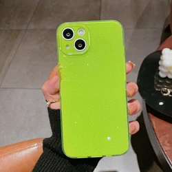 Radiant Neon Glitter Shockproof Soft Silicone Case - Bling Fluorescent Color Protection for iPhone 14 (Fluorescent Green)