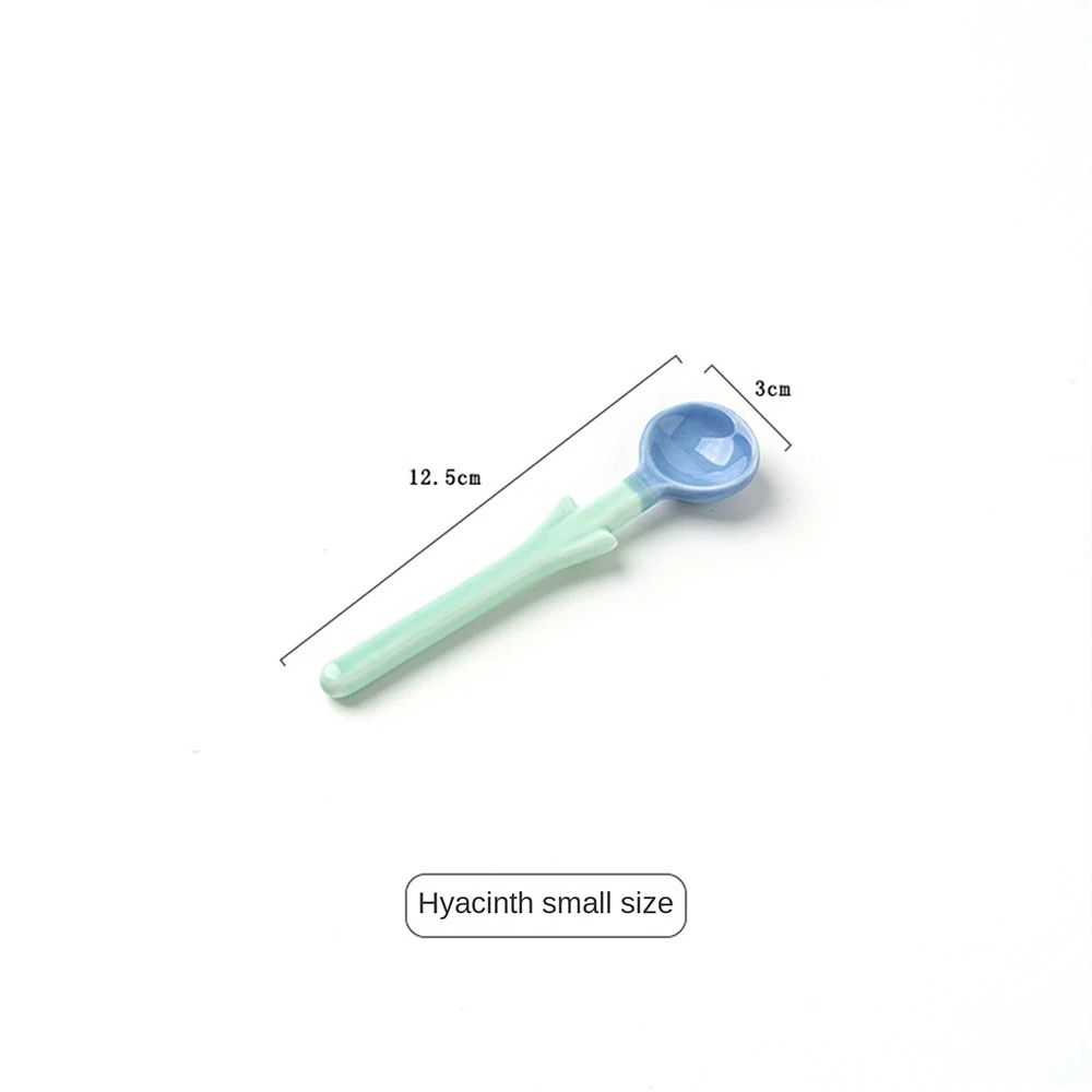 Rice Spoon Creative Beautiful Light Luxury Retro Tulip-shaped Three-dimensional Tableware Ice Cream Spoon Ceramic Coffee