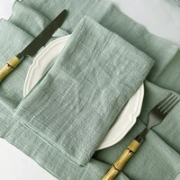Set of6 Cotton Cloth Napkins Gauze 30x30cm Fabric for Wedding Decor Everyday Use Dinner Tea Towel Table Village Christmas Napkin 2