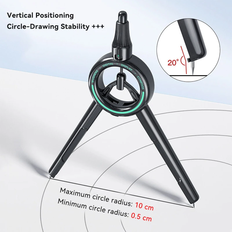 디지털 디스플레이 컴퍼스 프레스 학생용 정밀 컴퍼스 다기능 드로잉 도구 학교 학생용 원 그리기 컴퍼스