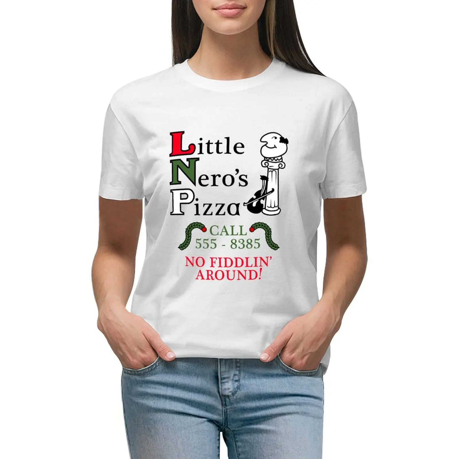 

Little Nero's Pizza T-shirt oversized korean fashion Women tops