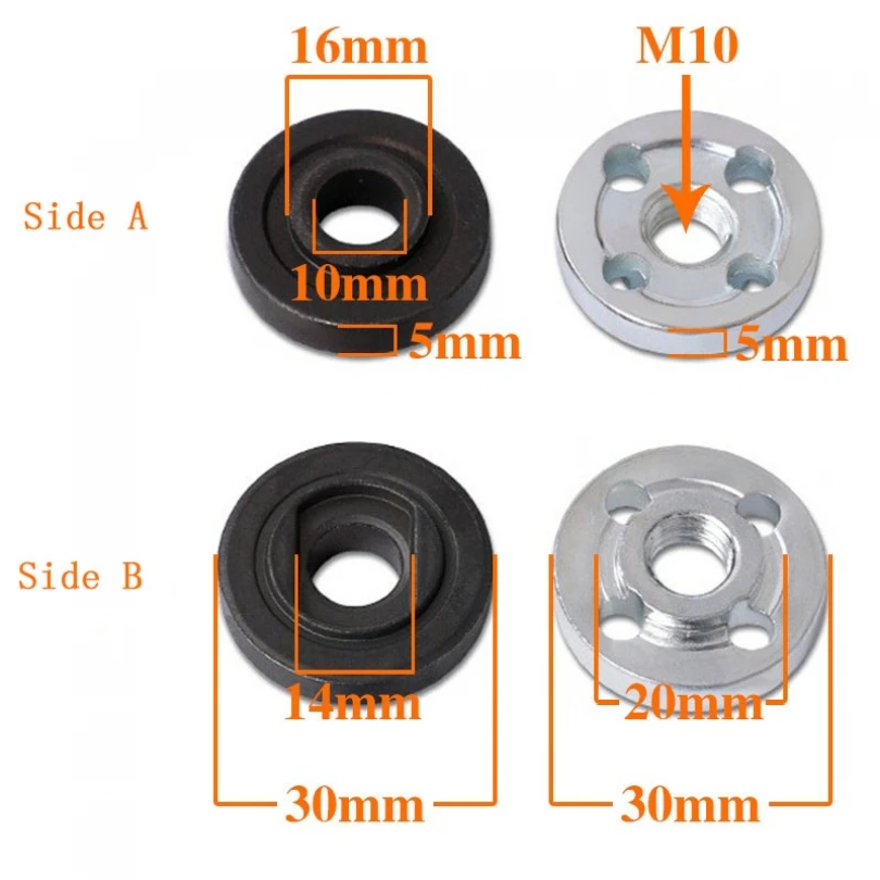 2pcs M10 Angle Grinder Accessories Type 100 Angle Grinder Flange Platen Grinding Disc Fit for 9523