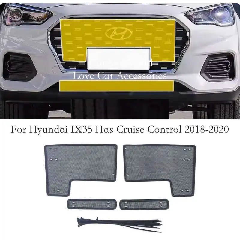 

Car Insect Screening Mesh Front Grille Insert Net Water Tank Engine Cover Trims Accessories For Hyundai IX35 2018-2023