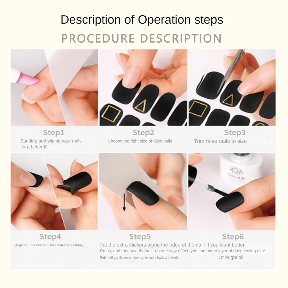 Nail Stickers Semi-cured Gel Solid Color Semi-baked Tips Full Paste Decals UV Lamp Need