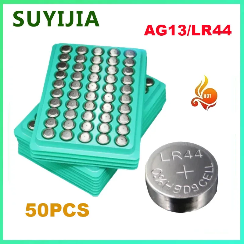 

Hot AG13/LR44 1.5V Button Batteries 165mAh Alkaline Button Battery Suitable for Watches Cars Wind Wheels Toys Calculator Battery