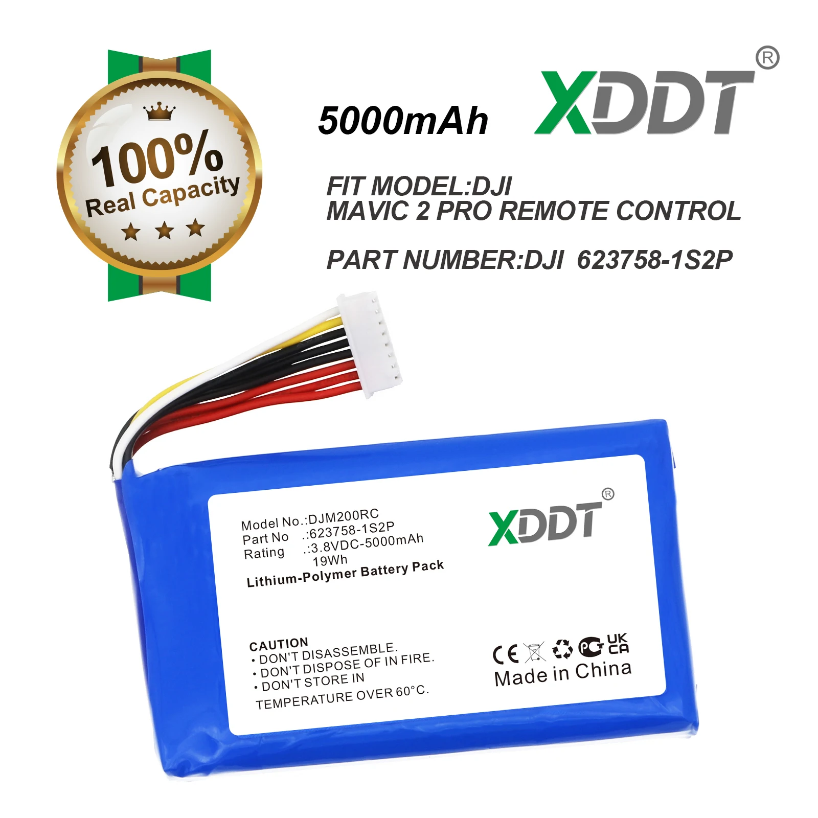 Batterie 5000mAh pour télécommande DJI Mavic 2 Pro - XDDT