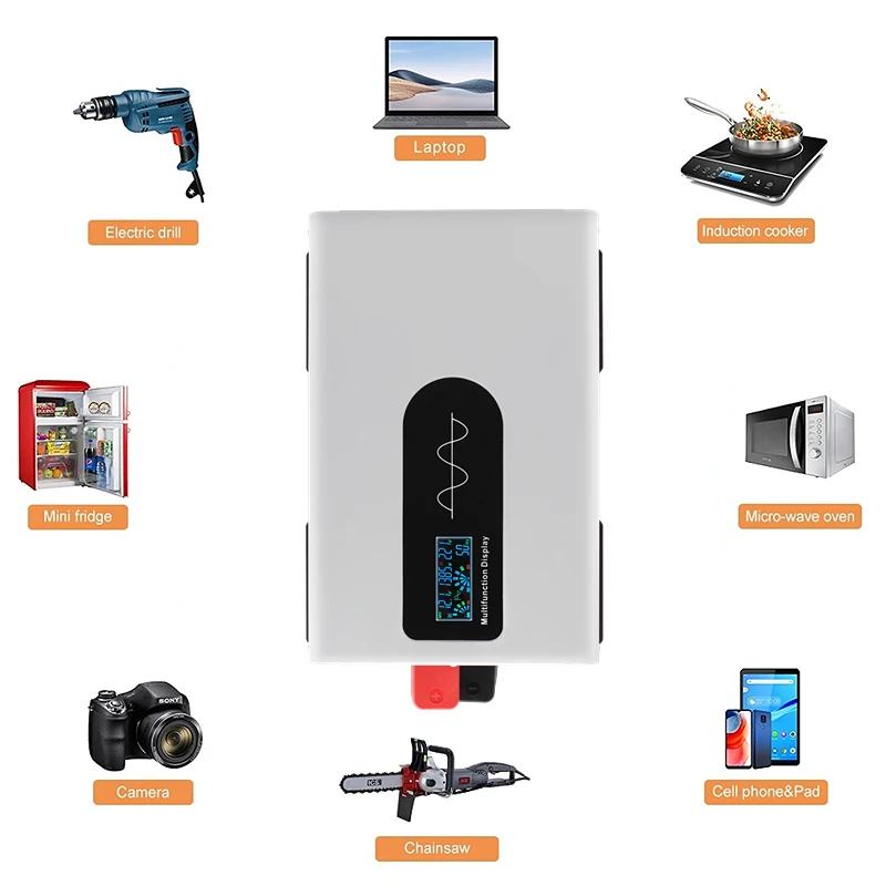 Inverter 6000W 5000W 12V 24V 48V 60V 72V DC a 220V AC Onda Pura 50HZ Convertitore di Frequenza con Display Intelligente - immagine 5
