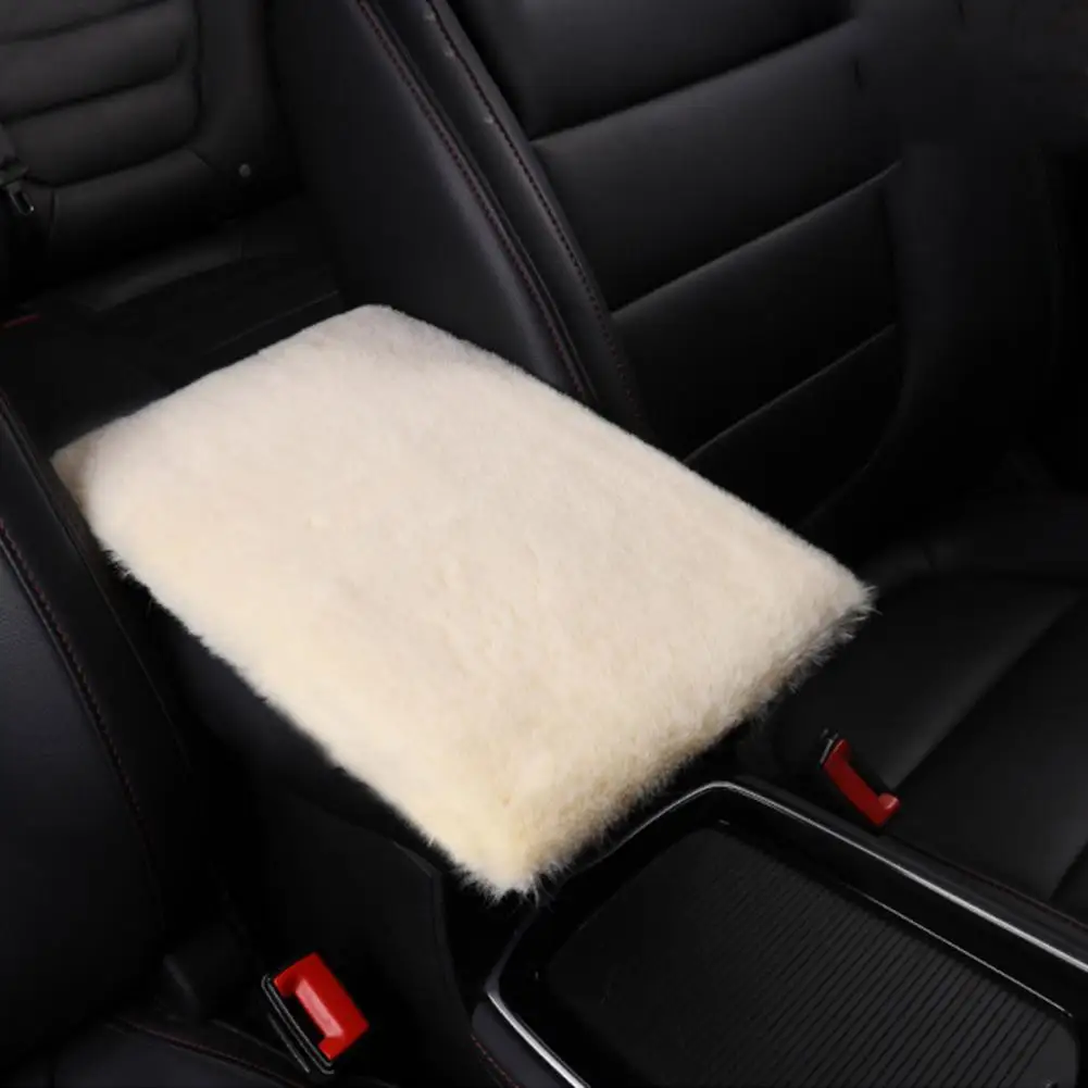 

Soft Furry Plush Polyester Armrest Box Pad Cover Center Console Box Armrest Pad Cushion Universal Women Car Accessories