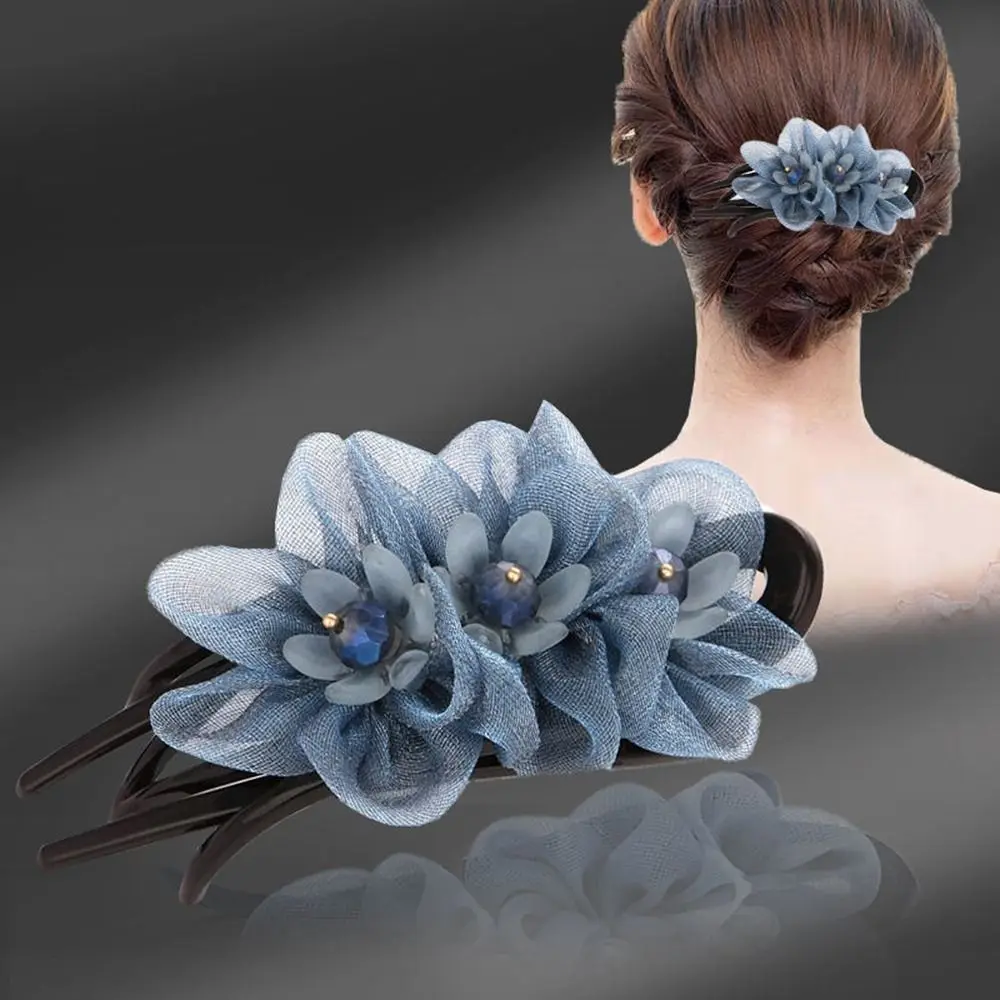 

Tools Resin Mother Hair Claw Mesh All-match Korean Style Hairpin Flower Hair Clip Duckbill Clip Female Hair Accessories