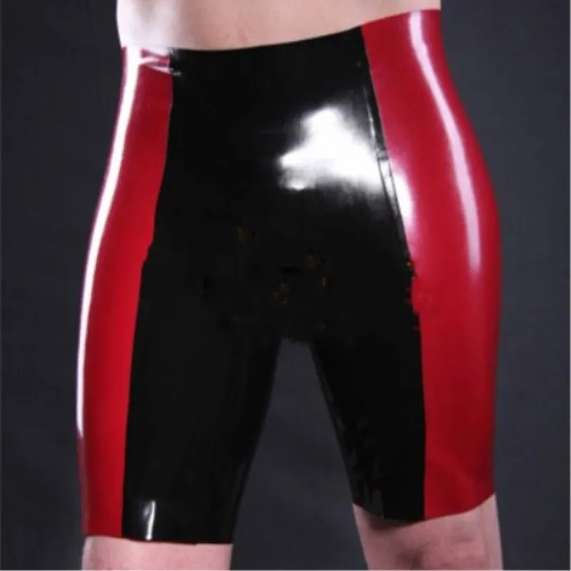 

Cruel Latex Natural Rubber Underpants Sexy Black with Red Latex Boxer Shorts Briefs Unisex Latex Customize Size XXS-XXL