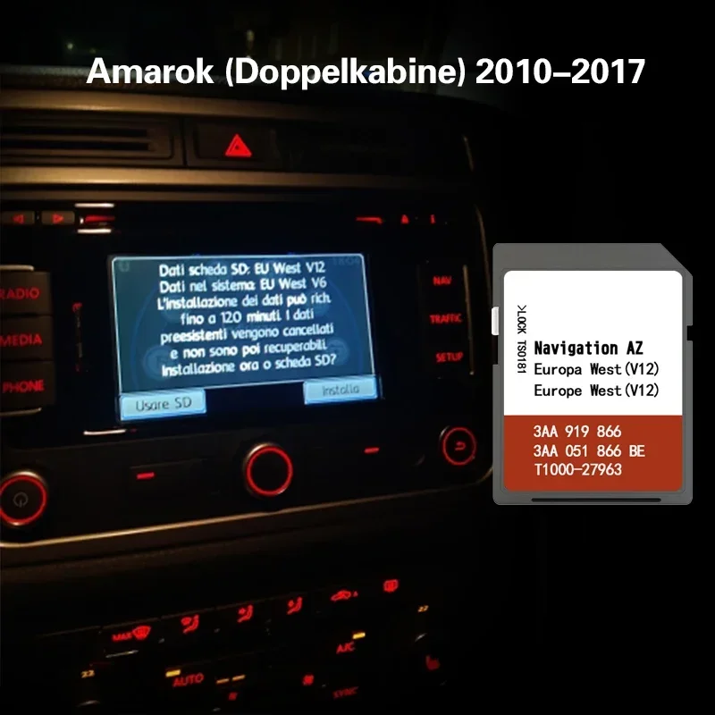 USE for Amarok (Doppelkabine) 2010- Western Europe RNS 315 Navi Card