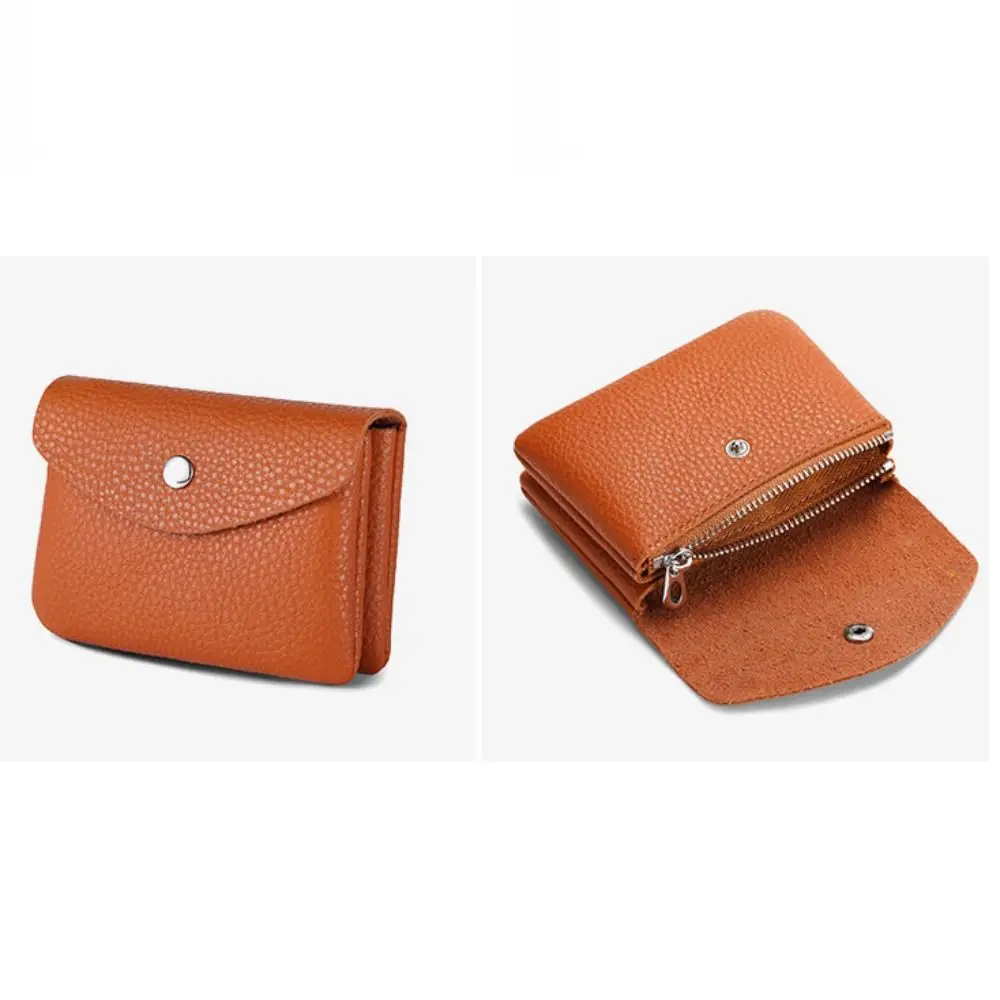 Mode PU Leder Frauen Kurze Brieftasche Einfarbig Haspe Design Kreditkarte Halter Mini Geld Tasche Frauen Mädchen – Detail 4