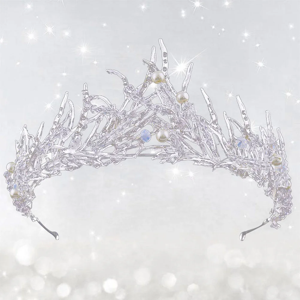 

Baroque Rhinestone Bridal Tiaras Vintage Alloy Headband for Wedding Costume