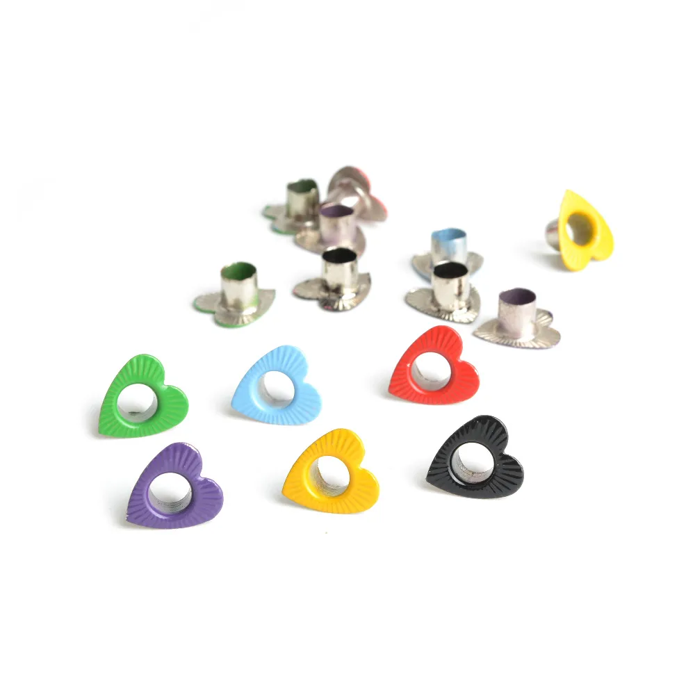 Eyelet Grommet Ring Kit Eyelet Grommet Ring Grommet Eyelet Kit Screw Back Eyelets 100pcs Engraved Heart Metal Eyelets For DIY Leathercraft Scrapbooking Shoes Belt Cap Bag Tags Clothes Scrapbook ojales met&aacute;licos