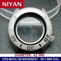Premium Silvery Steel Watch Case with Sapphire Glass Bezel - 42mm (31 Bright silvery)