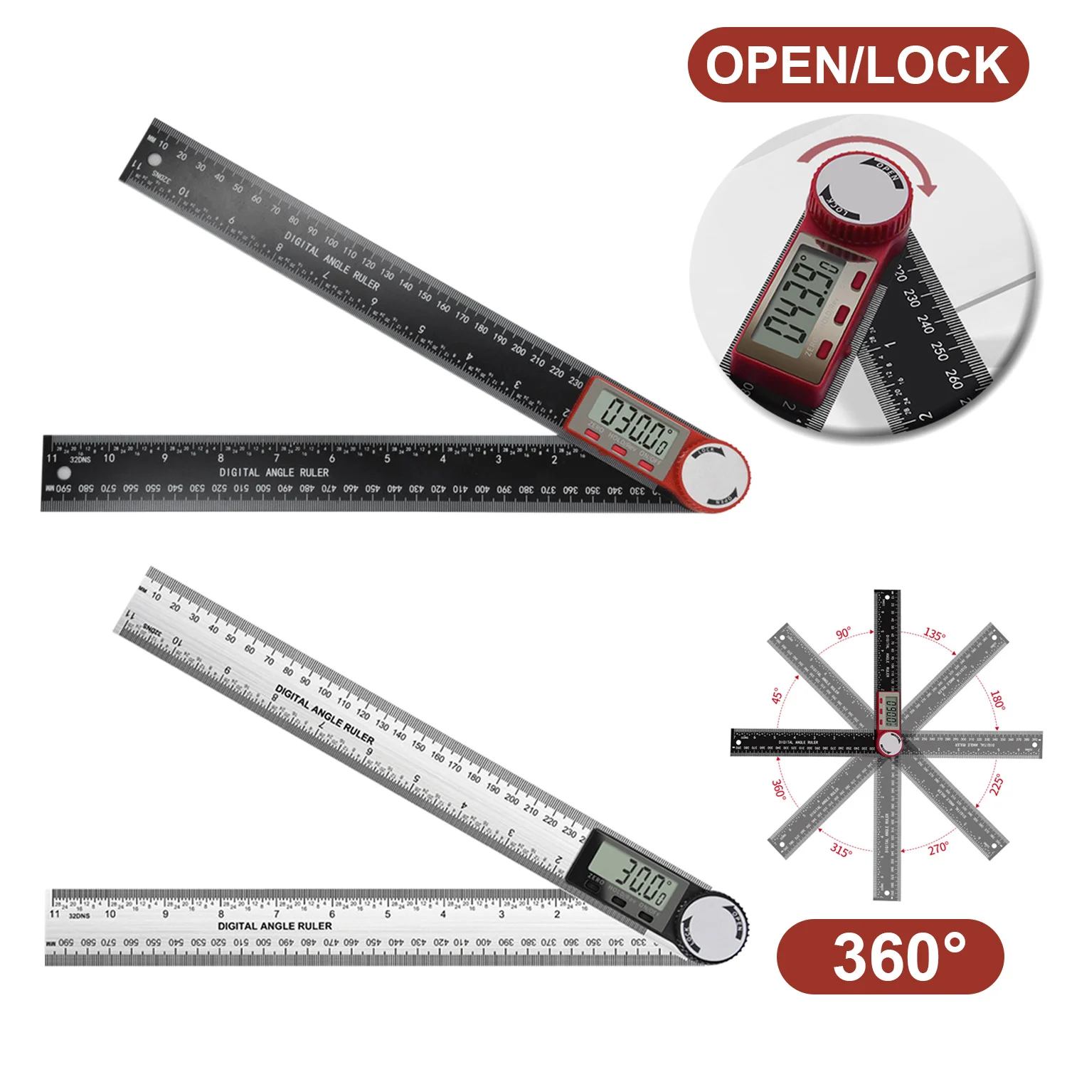 2 in 1 Digital Angle Meter Inclinometer Multifunctional Angle Ruler Accuracy Electronic Goniometer Protractor for Woodworking digital angle protractor angle measuring tool angle protractor digital angle meter digital inclinometer