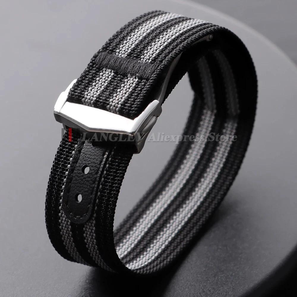 Durable Nylon Waterproof Watch Strap with Folding Buckle - Sporty and Stylish Wristband