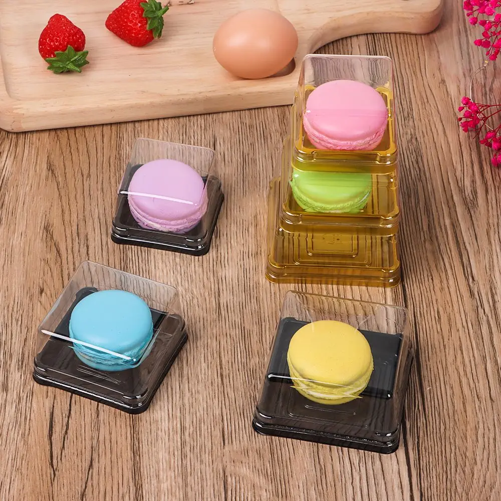 50 stücke Heißer Kunststoff Quadratischen Mond Kuchen Boxen Eigelb Puff Container Goldene Verpackung Box Multi Größe – Detail 4