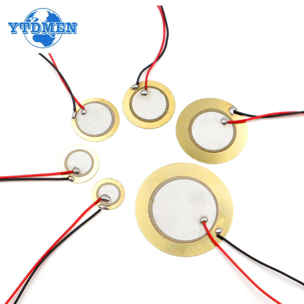 Piezo Buzzer 10/20pcs Piezoelectric Ceramic Wafer Plates with Wire Diameter 12MM 15MM 18MM 20MM 27MM 35MM 50MM Copper Buzzer Loudspeaker