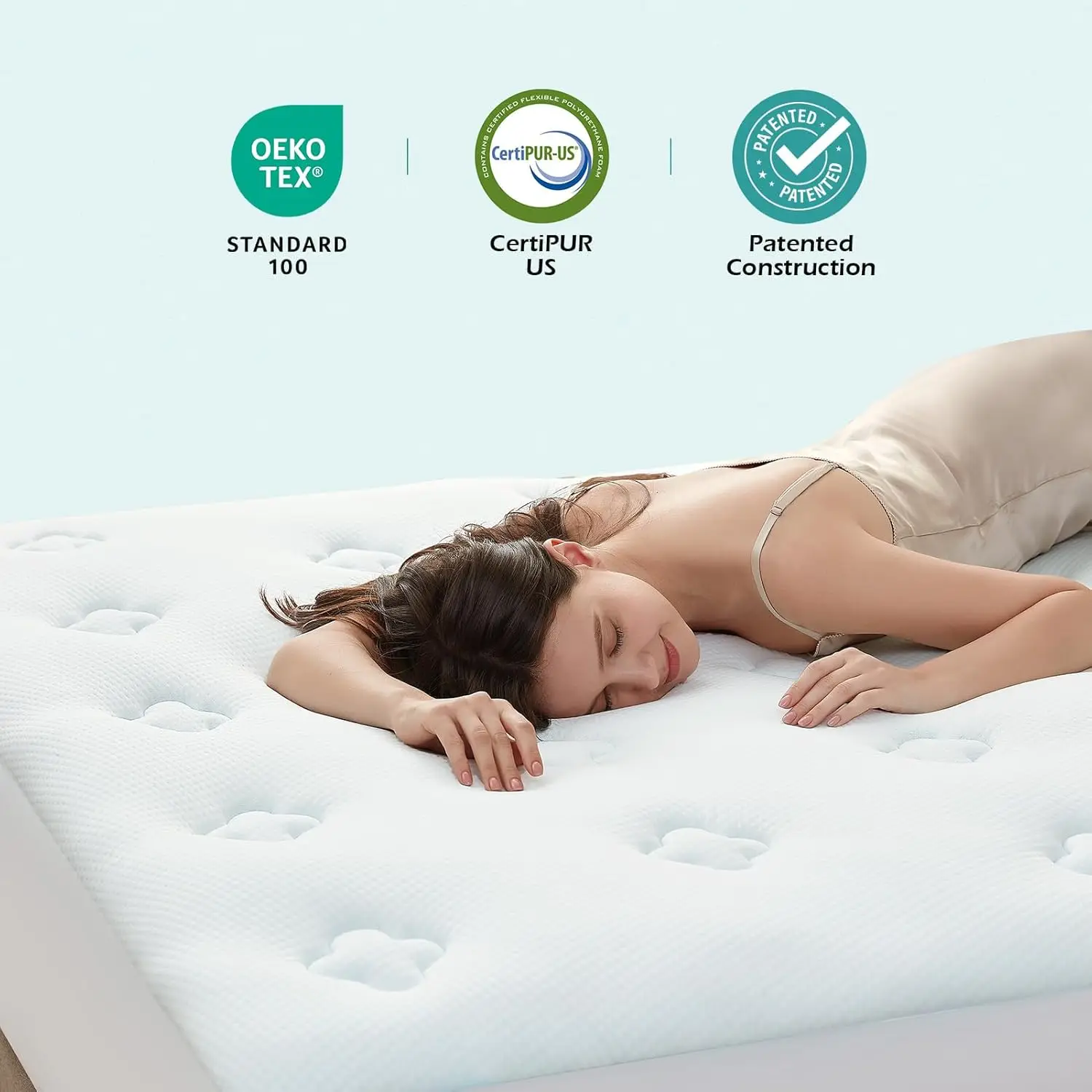 Memory Foam Twin Size Mattress Topper, Gel Twin Mattress Pad with Deep Pocket, Breathable Air Cover, 39x75 Inches