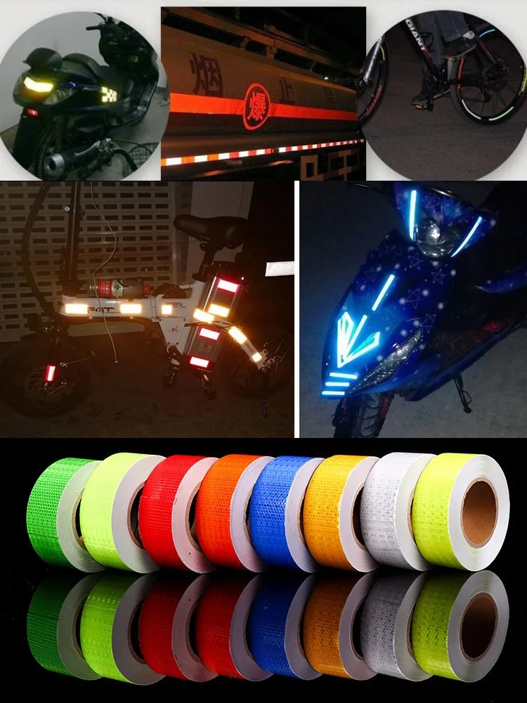 2-Zoll-PVC-Sicherheitswarnmarkierung, reflektierendes Klebeband, reflektierende Aufkleber, Auto-Styling, selbstklebendes Warnband, Automobile, Motorrad – Detail 8