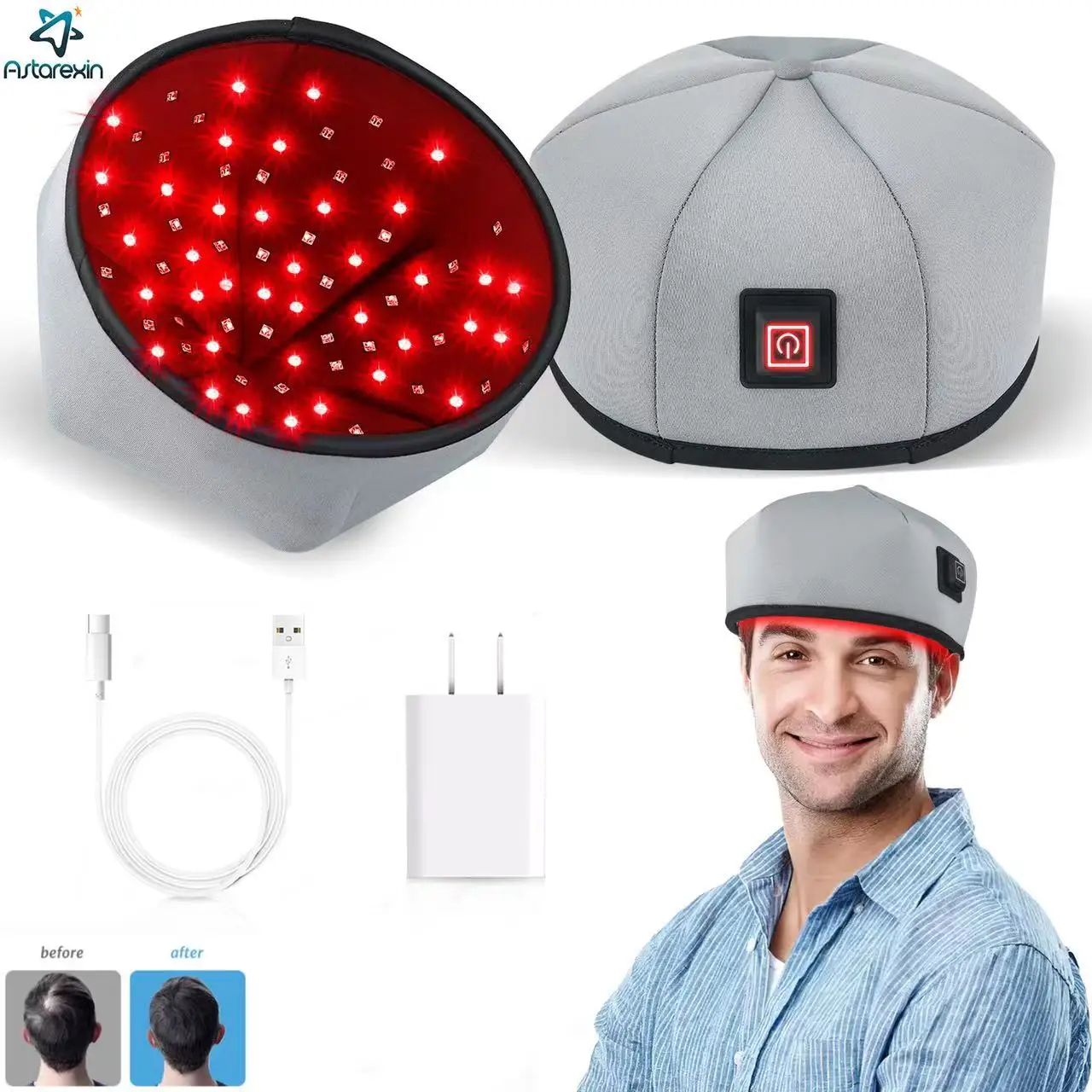 120 Bead Cap Hair Loss Treatment Device To Maintain Scalp Red Cap Hair Growth Cap Anti Hair Loss Head Massage Stress Relief