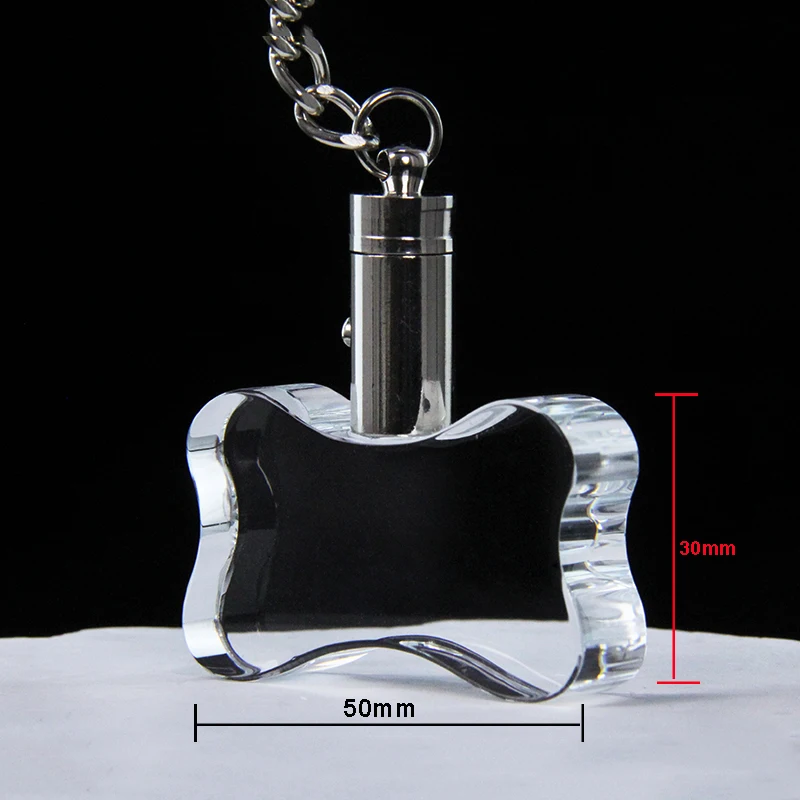 XTOOL 블랭크 K9 뼈 크리스탈 키체인 (3D 레이저 각인 뼈 크리스탈 조명 링, 강아지 애완동물 기념품 펜던트)