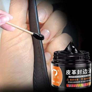 Kit olio per bordi in pelle da 30 g - Riparazione di indumenti, buccia e perdita di colore - Adatto per borse, scarpe, giacche, divani e tutti i prodotti in pelle