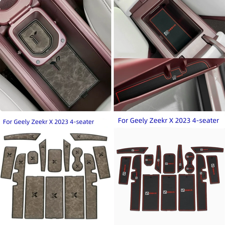 

Anti-Slip Mat for Phone Gate Slot Mats Cup Rubber Pads Rug Cover Trim For Geely Zeekr X 2023 Interior Accessories