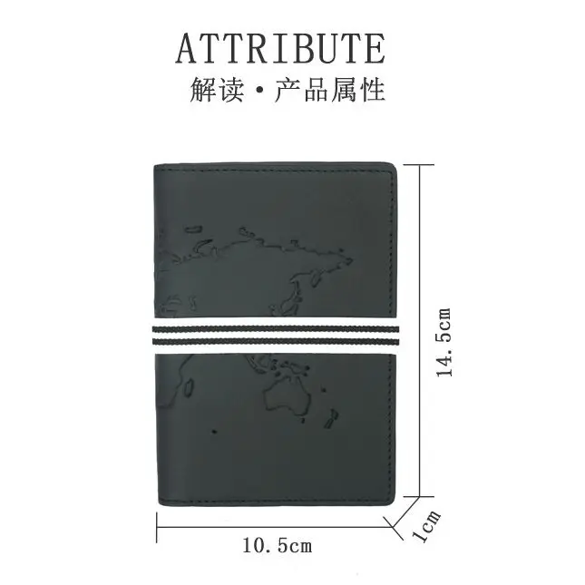 Genuine Leather Cowskin Passport Cover Card Holder Elastic Band Travel Document Organizer Case Wallet ID Bag Passport Holder
