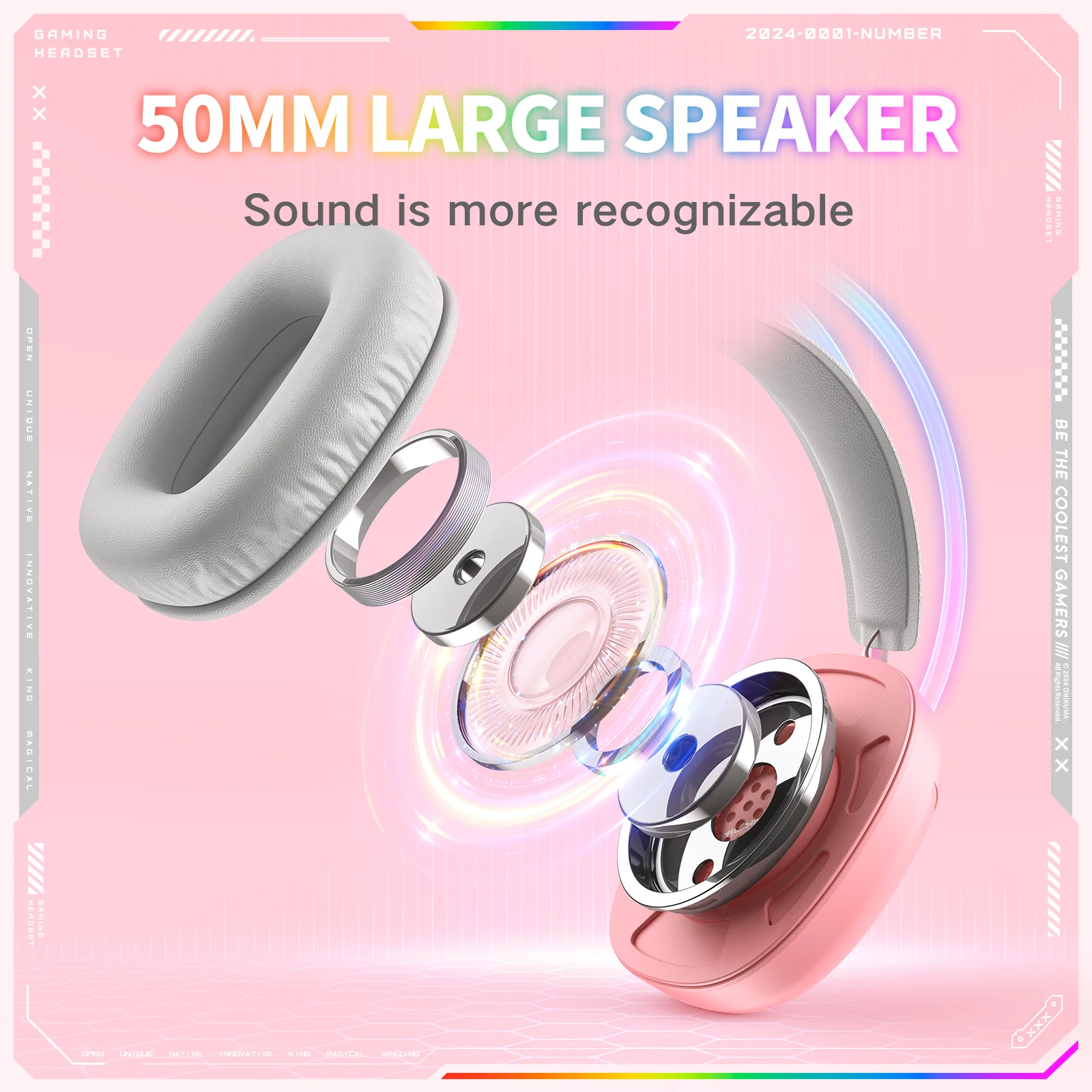 ONIKUMA X33 Gaming-Headset, kabelgebunden, kompatibel mit PC und PS4, mit RGB-Beleuchtung, HD-Mikrofon und flexiblem Ohrhörer für Computer_voghion.com