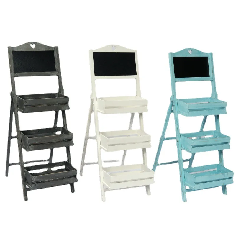 Blackboard Meaty Floor to Floor Flower Shelf Multi layered Shelf Decoration Creative Clothing Shop Cafe