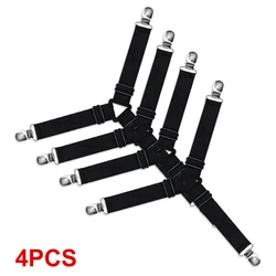 Adjustable Bed Sheet Grippers and Holders - Set of 4 (Black)