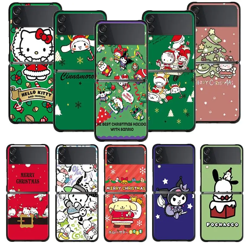 Buon Natale Hello Kitty My Melody Custodia Per Samsung Galaxy Z Flip 5G Z Flip3 5G Z Flip4 Z Flip4 5G Z Flip5 5G Cover Rigida
