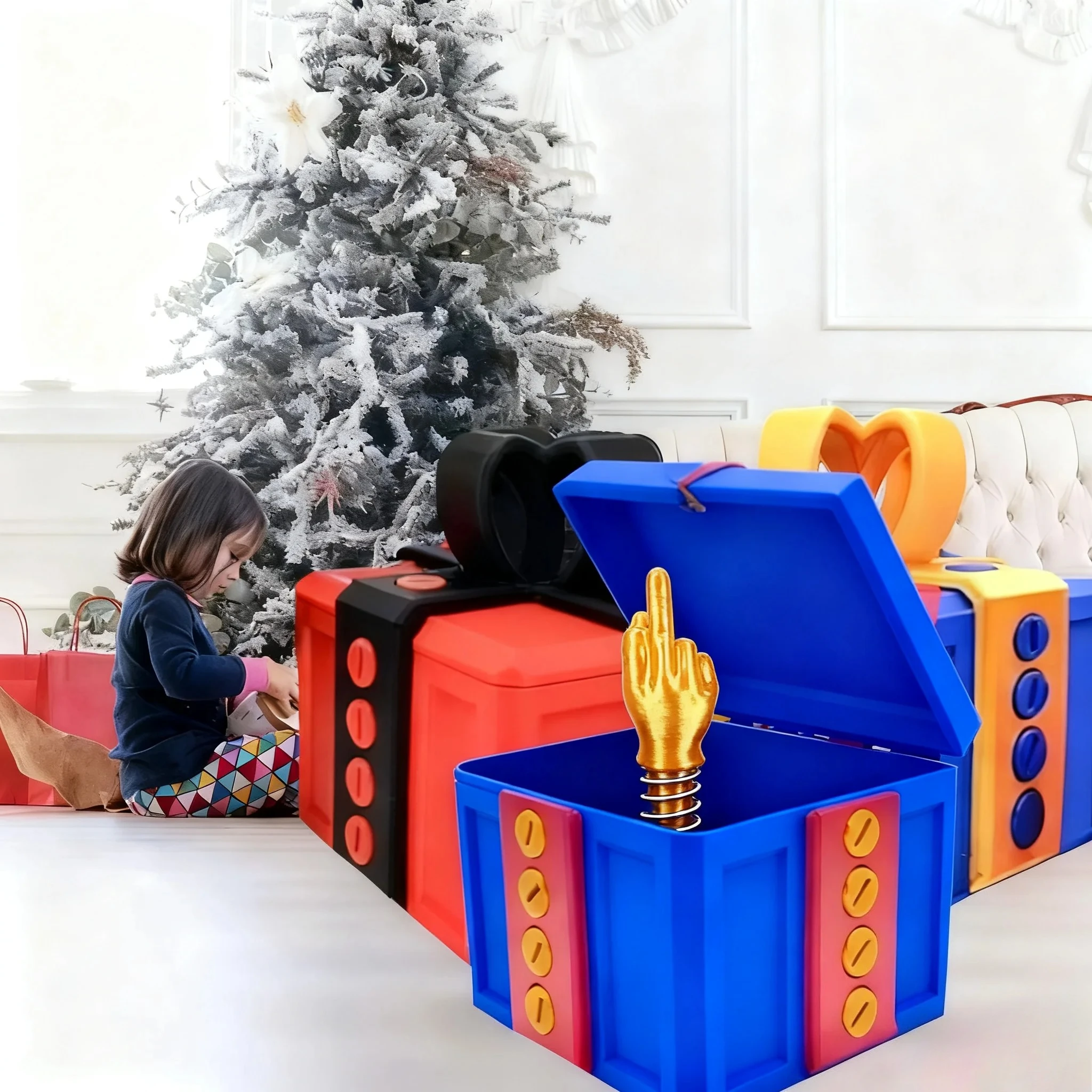 Caja Sorpresa Dedo Medio: Regalo Original, Broma Divertida Halloween y Decoración