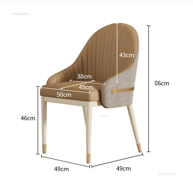 Cream Style Restaurant Thickened Dining Chairs Designer Hotel Leisure Dining Chair Comfortable Sedentary Back Chairs for Kitchen 5