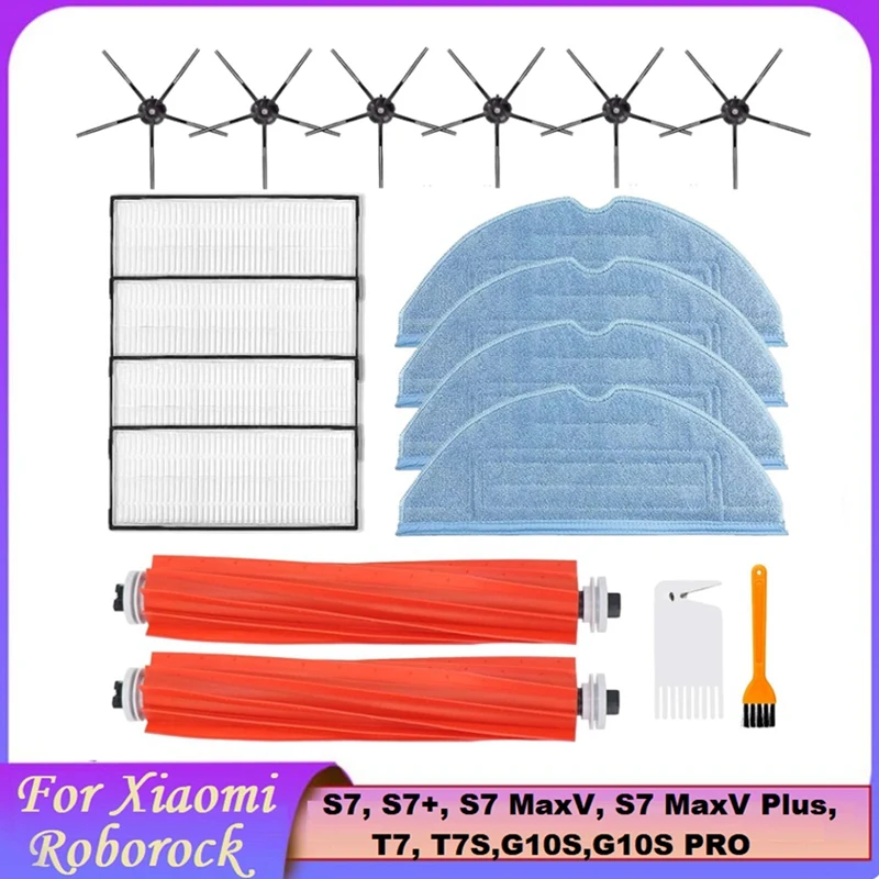 

18PCS S7 Spare Parts Kit For Xiaomi Roborock S7, S7+, S7 Maxv, S7 Maxv Plus, T7, T7S, G10S,G10S PRO Robot Vacuum Cleaner